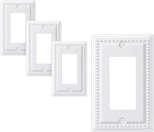 Miniatura 14 de DEWENWILS Paquete de 4 cubiertas de enchufe de metal, placas de pared de enchufe, placas de cubierta de interruptor de luz de latón antiguo, 4.92 x