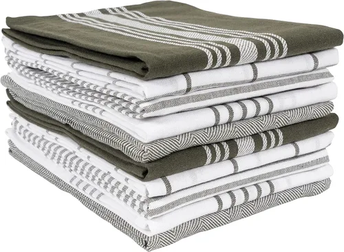 Miniatura 17 de KAF Home Soho - Juego de 10 toallas de cocina Toallas de té de 18 x 28 pulgadas Juego mixto suave y absorbente de toallas planas (beige)