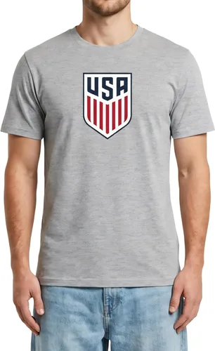 Icon Sports Camiseta de algodón con licencia oficial de la Federación de Fútbol de Estados Unidos, unisex para