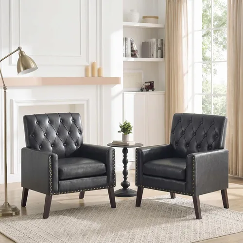 Miniatura 22 de Sillas decorativas modernas de mediados de siglo, silla de oficina de felpilla beige para recepción, silla de club tapizada para sala de estar