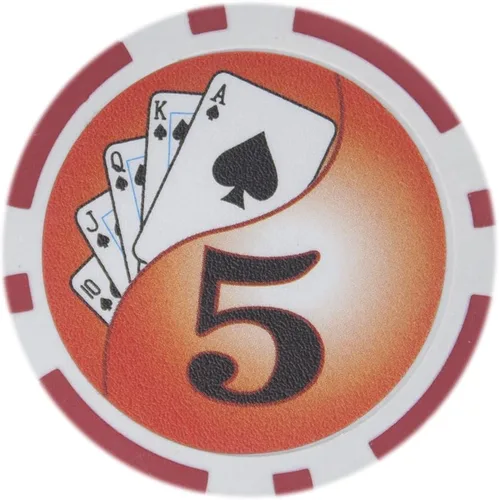 Miniatura 13 de Brybelly Yin Yang Poker Chip - Compuesto de arcilla pesada de 0.49 oz, paquete de 50 $10000 naranja