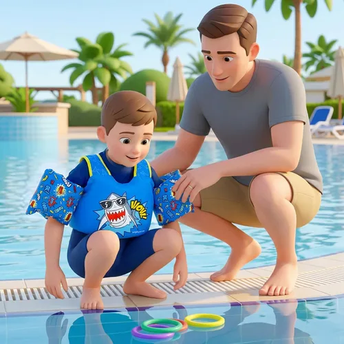 Miniatura 5 de Dark Lightning Chaleco de natación para niños de 2, 3, 4, 5, 6 y 7 años, flotadores para niños pequeños con alas de brazo de 30 a 50 libras, chaleco
