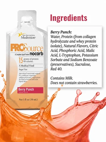 Miniatura 2 de Medtrition ProSource NoCarb Berry Punch - Paquete de 25-1 fl oz