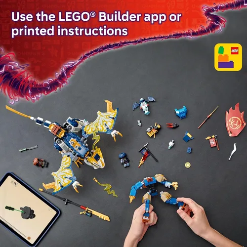 Miniatura 6 de LEGO NINJAGO Rogue's Mech Dragon Rider Juguete de construcción – Juego de Dragones Rising y 4 minifiguras de juguete Ninja para niños y niñas, a