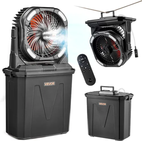 VEVOR Ventilador de nebulización, ventilador de motor Mister de más de 2700 RPM, ventiladores de refrigeración Mister con tanque de agua de 2.38