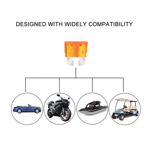 Miniatura 7 de MuHize Kit de grifos de fusibles, paquete de 5 – Grifos de adición de circuito automotriz de 12 V, adaptador de clip de bloqueo con fusible de hoja