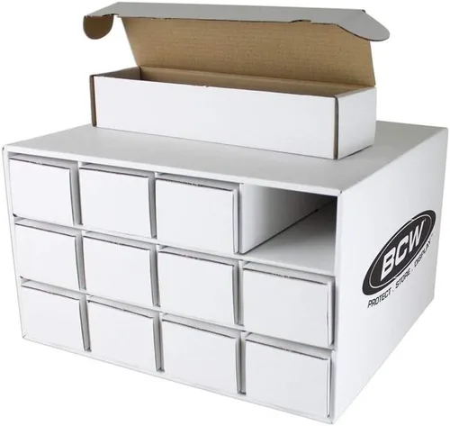 BCW Unidad de almacenamiento de casa de tarjetas con 12 cajas de 800 unidades | Capacidad para hasta 9600 tarjetas | Organizador para tarjetas