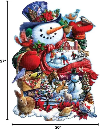Miniatura 10 de Bits and Pieces Rompecabezas de 750 piezas para adultos – Muñeco de nieve feliz – Rompecabezas de Navidad por el artista Larry Jones