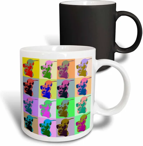 Miniatura 11 de 3dRose Carton Dachshund Pop Art - Taza de 15 onzas Blanco