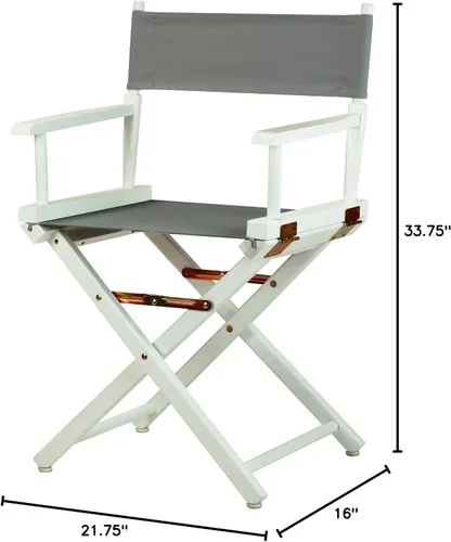 Miniatura 9 de Casual Home - Silla de director de 18.0 in, marco blanco con lona gris