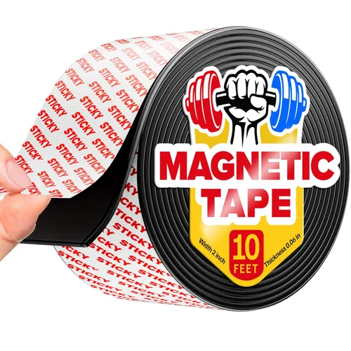 Miniatura 18 de X-bet MAGNET Tiras magnéticas – Rollo de cinta magnética de 1 pulgada x 25 pies – Imanes en blanco para escribir – Etiquetas adhesivas y calcomanías