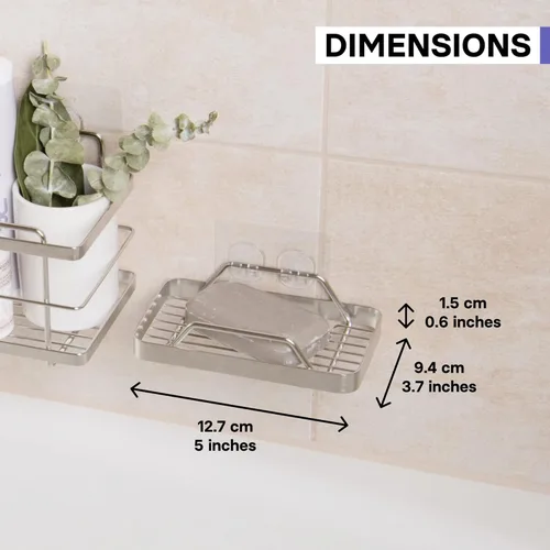 Miniatura 7 de KINCMAX Jabonera adhesiva de alta calidad para pared de ducha, jabonera de barra sin taladros para almacenamiento de baño, organizador de jabón