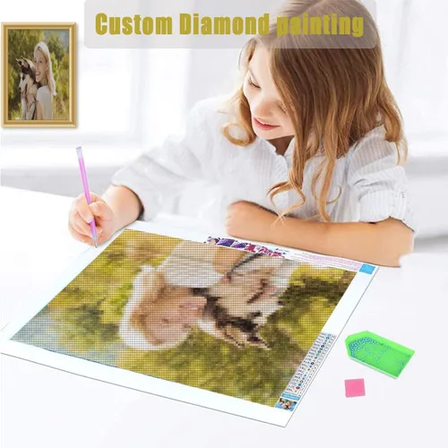 Miniatura 6 de EGUEGU Kits de pintura artística de diamantes personalizados para adultos – Pintura de perforación personalizada 5D para hacer tu propia foto