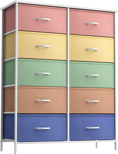 Miniatura 18 de Sorbus - Cómoda para niños con 8 cajones: mueble de almacenamiento en torre para dormitorio, pasillo, armario, organización de oficina, marco