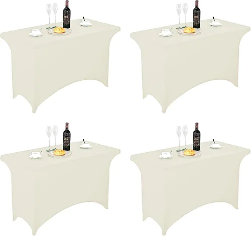 Miniatura 114 de FORLIFE - Funda de mesa de elastano, mantel ajustado de 4 pies para mesas rectangulares, funda elástica para patio, universal para bodas, banquetes