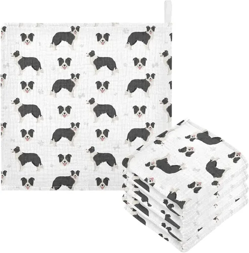 Miniatura 29 de Toallas de algodón para bebé, toallas de baño unisex para recién nacidos, toallitas naturales para piel delicada, 11.8 x 11.8 pulgadas, paquete de 5