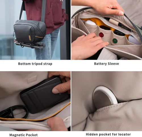 Miniatura 6 de PGYTECH OneGo Solo V2 Bolsa Bandolera para Cámara, Bolsa de Pecho para Cámara de 4L Bandolera Riñonera para Fotógrafos de Viajes Urbanos, Bolsa