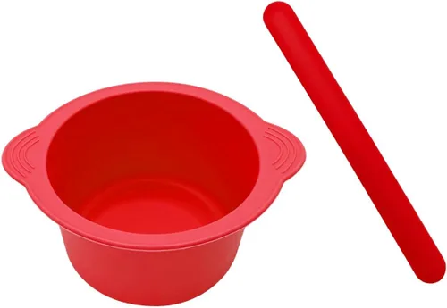 Miniatura 8 de KVZVK Cuenco de Cera de Silicona Antiadherente Recipiente Forro para Depilación con Espátula de Cera (Rosa)