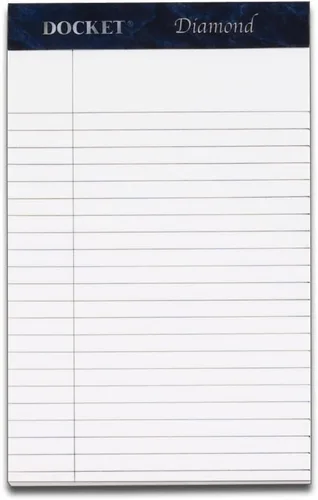 Tops Docket Diamond - Tableta de papelería prémium 100% reciclada, 5 x 8 pulgadas, perforada, blanca, regla estrecha, 50 hojas por bloc, 4