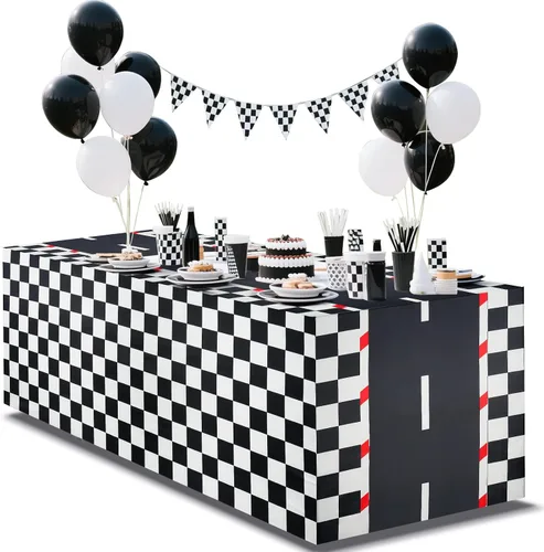 Mantel de auto de carreras de 4 pies, decoración de fiesta de cumpleaños para autos, decoraciones de cumpleaños, suministros de fiesta de autos de