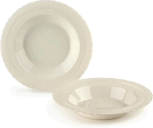 Miniatura 13 de Paquete de 240 platos, platos desechables de plástico extra pesados para fiesta de boda vintage (plato llano de 11 pulgadas, blanco castillo)