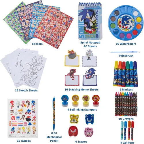 Miniatura 2 de Innovative Designs Juego de Arte para Niños de Sonic the Hedgehog de Creatividad Diversión para Colorear, Pintar y Manualidades
