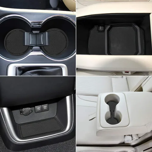Miniatura 2 de Auovo Alfombrillas antipolvo para puerta Toyota Highlander Accesorios 2019 2018 2017 2016 2015 2014 Inserto para portavasos con revestimiento