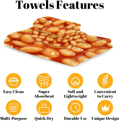 Miniatura 4 de Baked Beans - Juego de toallas de baño de 3 piezas, 1 toalla de baño, 1 toalla de mano, juego de toallas de algodón de secado rápido suave