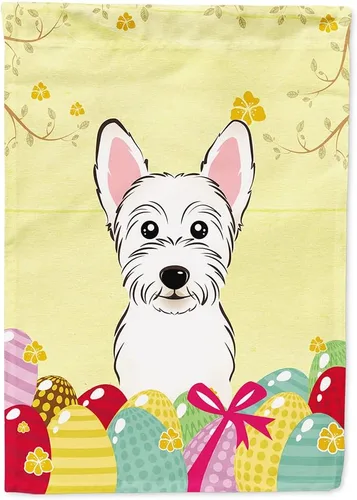Miniatura 130 de Caroline's Treasures BB1920CHF - Bandera de caza de huevos de Pascua con diseño de bulldog francés, para casa, gran porche, para colgar en la pared