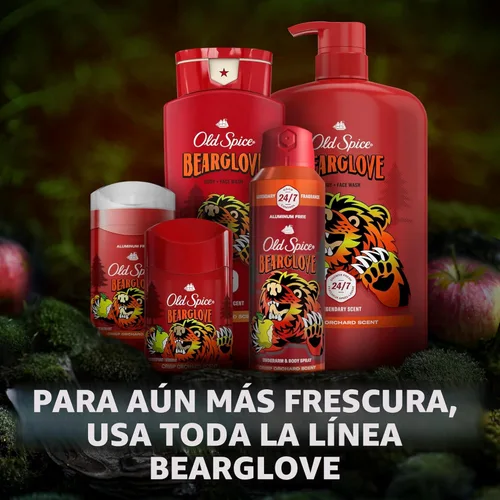 Miniatura 8 de Old Spice Desodorante sin aluminio para hombres, protección contra el olor 24/7, frescura y aroma duradero 24/7, se aplica transparente, Bearglove