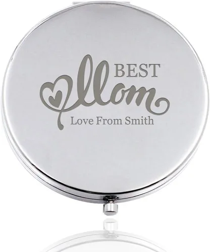 howson london Espejo compacto personalizado, espejo de mano, espejo de maquillaje, regalos para mamá, día de la madre, GIFS, mujeres, para viajes,