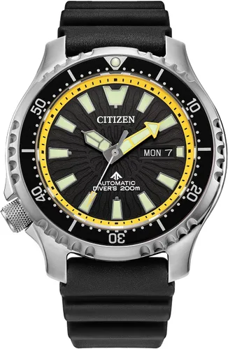 Miniatura 8 de Citizen Reloj Promaster Sea automático con correa de poliuretano para hombre, 3 manecillas, fecha y fecha, bisel giratorio, cristal de zafiro