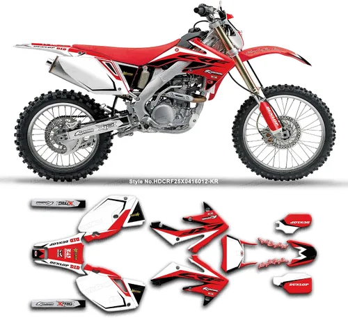Miniatura 11 de Kit de calcomanías personalizadas para CRF250X 2004 2005 2006 2007, amarillo y blanco, HDCRF25X0416001-KR