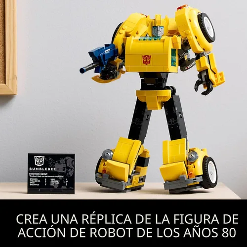 Miniatura 3 de Figura de acción LEGO Icons Transformers Bumblebee, juguete coleccionable de robot para adultos, set de construcción de modelo basado en la película