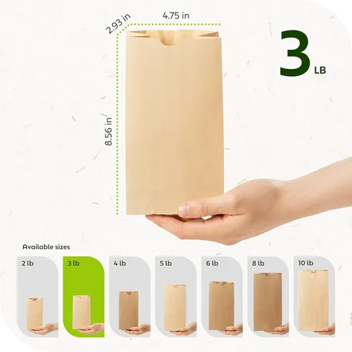 Miniatura 6 de Culinware Bolsas de papel kraft – Bolsas marrones duraderas para aperitivos, almuerzo, sándwich, pasteles, palomitas de maíz, comestibles