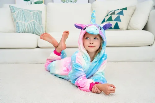 Miniatura 4 de Pijama unisex de una pieza de unicornio para niñas, disfraz de Halloween, cosplay, ropa de dormir
