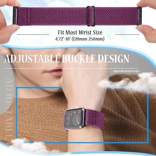 Miniatura 2 de Tiptops Paquete de 10 correas elásticas de reloj compatibles con Apple Watch de 1.496 pulgadas, 1.575 pulgadas, 1.614 pulgadas, 1.654 pulgadas