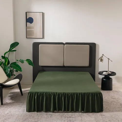 Miniatura 12 de TSUTOMI Falda de Cama Negra Tamaño Twin con Volantes y Esquinas Divididas, Falda de Cama Twin Caída de 12 Pulgadas, Falda de Cama Tamaño Twin Negra