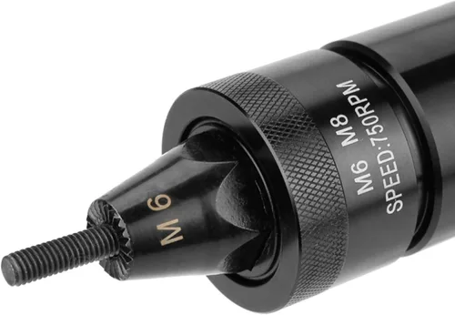 Miniatura 5 de Pistola de tuerca de remache neumática, 600 rpm, remachadora neumática con autobloqueo para M6 M8 con portabrocas de tuerca y válvula de aire