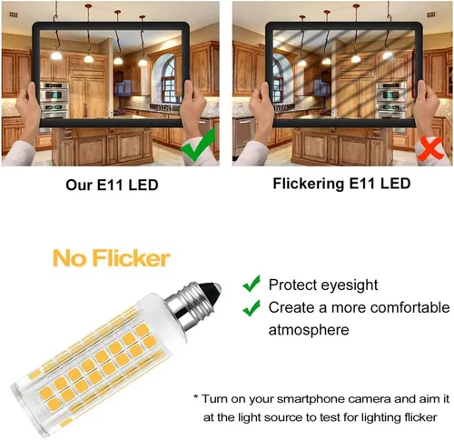 Miniatura 7 de Bombilla LED E11 5W T4 de 50q cl 120 V equivalente halógeno 75 W, base de mini candelabro, bombilla LED para candelabros, lámparas de ventilador