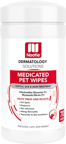 Miniatura 8 de Nootie - Toallitas medicadas para perros, toallitas para mascotas con clorhexidina y miconazol para perros y gatos - Toallitas pequeñas de 2", 60