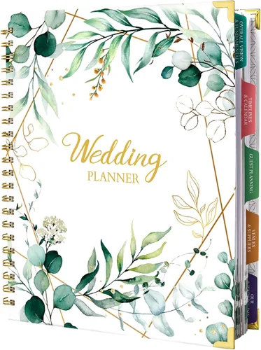 Planificador y organizador de bodas, libro de planificación de boda y organizador para la novia, libro de regalo de compromiso de 9.5 x 11.9