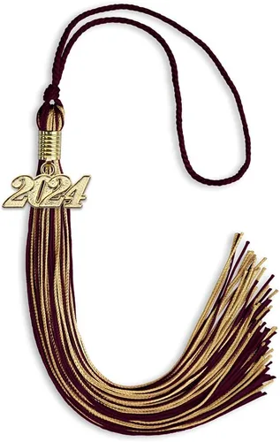 Miniatura 27 de Endea Graduation - Borla de doble color mixto con fecha dorada (negro/dorado antiguo, 2021)