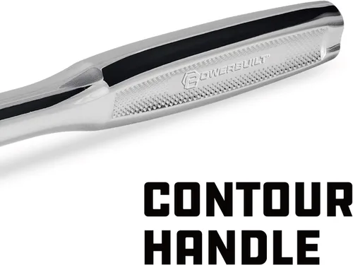 Miniatura 4 de Powerbuilt Trinquete de liberación rápida con mango de contorno, unidad de 1/4 pulgadas, 72 dientes, cabeza sellada, serie Pro Tech Tool - 649968