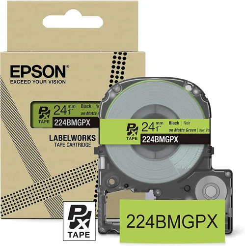 Miniatura 20 de Epson LABELWORKS 224BMBEPX Cartucho de Cinta de PET (Poliéster) Genuino - Negro sobre Beige Mate Cinta de Etiquetadora para Manualidades