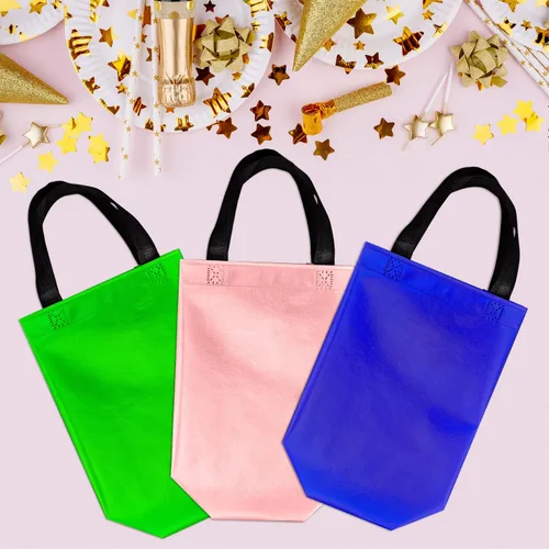 Miniatura 7 de BLEWINDZ Bolsas de Regalo Coloridas con Papel de Seda – 12 Bolsas de Regalo Reutilizables Tamaño Mediano - Ideales para Bolsa de Dulces, Cumpleaños