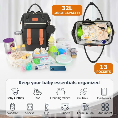 Miniatura 5 de PIIOSER Mochila para extractor de leche compatible con Spectra S1/S2, bolsa de bombeo manos libres con enfriador para madres trabajadoras, mochila