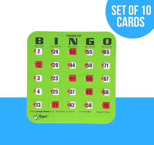 Miniatura 3 de Regal Bingo - Tarjetas de bingo a granel con ventanas deslizantes - Tarjetas reutilizables de bingo con impresión grande para adultos y grupos Verde