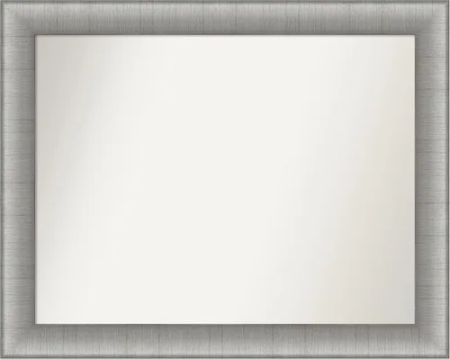 Miniatura 512 de Amanti Art Espejo de baño plateado para sobre fregadero, 28 x 47 pulgadas, espejo rectangular de plata imperial, marco de madera tradicional de gran
