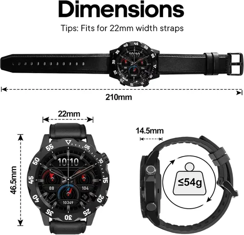 Miniatura 13 de KAVVO Oyster - Mini reloj inteligente Bluetooth de 1.1 pulgadas para mujer, pantalla AMOLED siempre encendida, bisel giratorio, rastreador